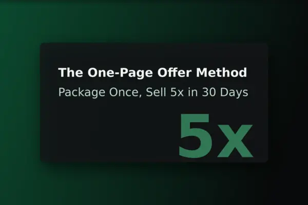 The One-Page Offer Method: Package Once, Sell 5x in 30 Days